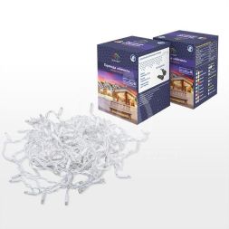 Гирлянда &amp;quot;Айсикл&amp;quot; (бахрома) 2.4х0.6м 88LED бел. эффект мерцания 5.5Вт 230В IP65 провод бел. Neon-Night 255-036