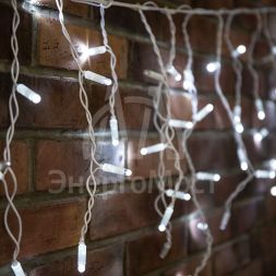 Гирлянда &amp;quot;Айсикл&amp;quot; (бахрома) 2.4х0.6м 88LED бел. эффект мерцания 5.5Вт 230В IP65 провод бел. Neon-Night 255-036