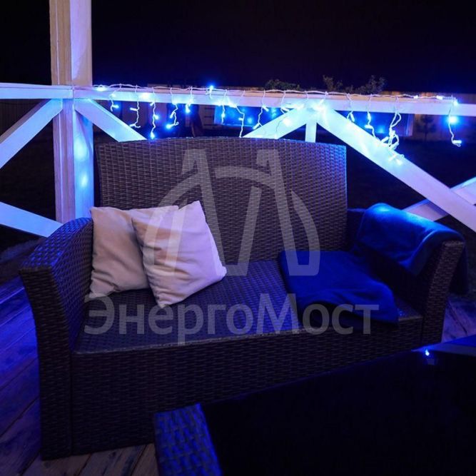Гирлянда &amp;quot;Айсикл&amp;quot; (бахрома) 2.4х0.6м 88LED бел. эффект мерцания 5.5Вт 230В IP65 провод бел. Neon-Night 255-036