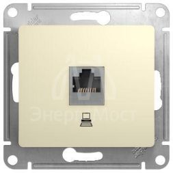 Механизм розетки комп. 1-м СП Glossa RJ45 беж. SchE GSL000281K