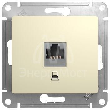 Механизм розетки комп. 1-м СП Glossa RJ45 беж. SchE GSL000281K