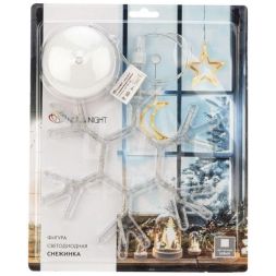 Фигура светодиодная &amp;quot;Снежинка&amp;quot; на присоске с подвесом бел. Neon-Night 501-019