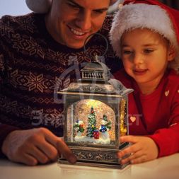 Светильник светодиодный новогодний декоративный &amp;quot;Снеговики&amp;quot; ENGDS-11 LED h 21см 3хАА таймер 6ч IP20 теплый бел. Эра Б0051943