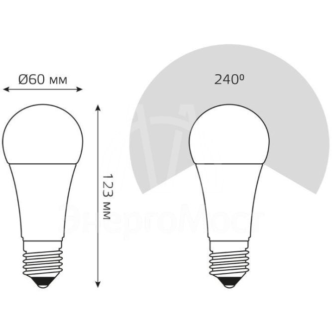 Лампа светодиодная Black 16Вт A60 6500К холод. бел. E27 1520лм GAUSS 102502316