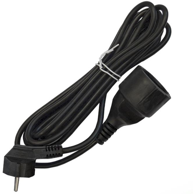 Удлинитель-шнур 1х3м с заземл. 16А IP20 ПВС 3х1 черн. DOMTOK 2342