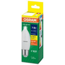 Лампа светодиодная LED G4 Value LVCLB60 7W/927 CRI95 7Вт 2700К 700лм свеча матов. E27 170-250В OSRAM 4058075579446