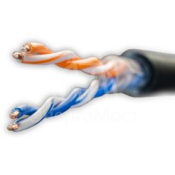 Кабель витая пара U/UTP кат.5E 2х2х24AWG solid Cu PE Out. Premium 500м (м) SUPRLAN 01-0210-1