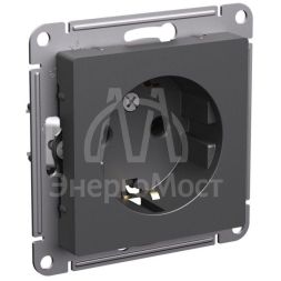 Розетка AtlasDesign с заземл. 16А механизм базальт SE ATN001443