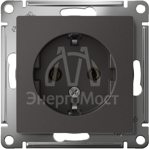 Розетка AtlasDesign с заземл. 16А механизм базальт SE ATN001443