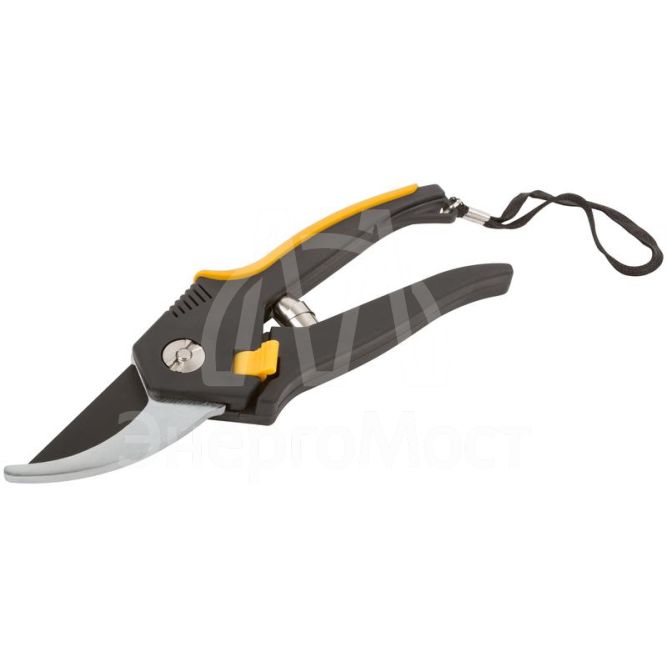 Секатор &amp;quot;Люкс&amp;quot; режущие кромки внахлест тефлон.покрытие лезвий прорезиненные ручки 200мм FIT 77093