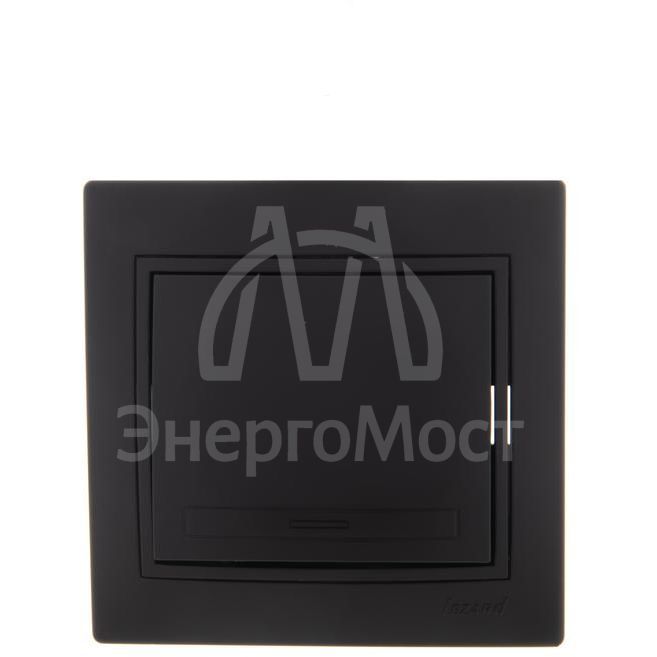 Выключатель 1-кл. 1п СП Мира 10А IP20 со вставкой черн. бархат LEZARD 701-4242-100