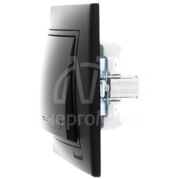 Выключатель 1-кл. 1п СП Мира 10А IP20 со вставкой черн. бархат LEZARD 701-4242-100