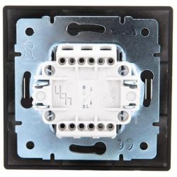 Выключатель 1-кл. 1п СП Мира 10А IP20 со вставкой черн. бархат LEZARD 701-4242-100