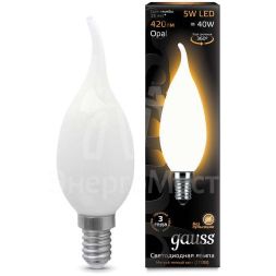 Лампа светодиодная Black Filament Свеча на ветру E14 5Вт 2700К OPAL Gauss 104201105