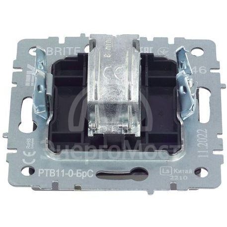 Розетка телевизионная оконечная TV СП Brite РТВ11-0-БрС сталь IEK BR-A10-O-K46