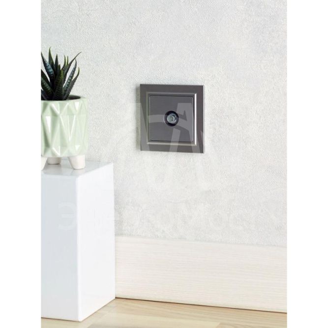 Розетка телевизионная оконечная TV СП Brite РТВ11-0-БрС сталь IEK BR-A10-O-K46