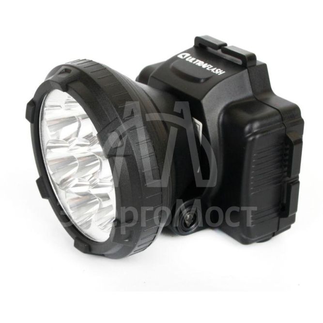 Фонарь налобный аккумуляторный LED 5362 (220В 7LED 2 режима; черн.) Ultraflash 11256