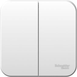 Выключатель 2-кл. ОП Blanca 10А IP20 (сх. 5) 250В с металлич. пластиной бел. SE BLNVA105021