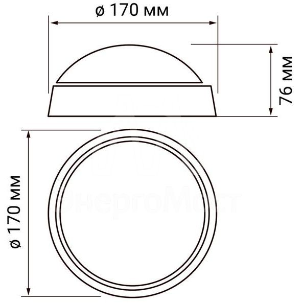 Светильник светодиодный PBH-PC-RA 8Вт 4000К IP65 (аналог НПБ) JazzWay 1024589