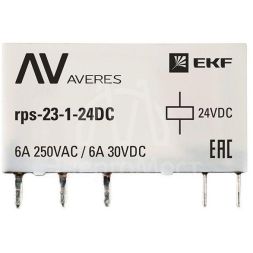 Реле промежуточное РП slim 23/1 6А 24В DC AVERES EKF rps-23-1-24DC