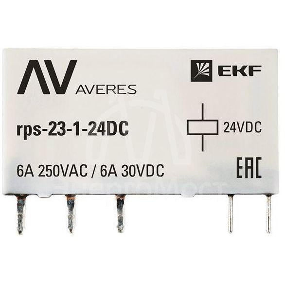 Реле промежуточное РП slim 23/1 6А 24В DC AVERES EKF rps-23-1-24DC