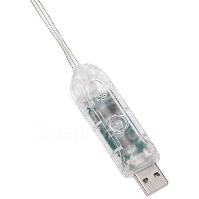 Гирлянда смарт &amp;quot;Нить&amp;quot; из росы с крупными светодиодами 10м 100LED RGB IP20 прозр. провод USB Neon-Night 245-019