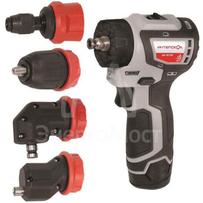 Дрель-шуруповерт аккумуляторная бесщеточная ДА-10/12В 36 КомбиМАКС (Li-ion кейс 2 аккум. 2А.ч 4 насадки) ИНТЕРСКОЛ 687.2.2.79