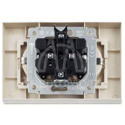 Розетка 2-м СП BRITE РСш12-3-БрКр 16А в сборе с заземл. защ. шторки беж. IEK BR-R24-16-K10-F