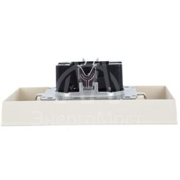 Розетка 2-м СП BRITE РСш12-3-БрКр 16А в сборе с заземл. защ. шторки беж. IEK BR-R24-16-K10-F