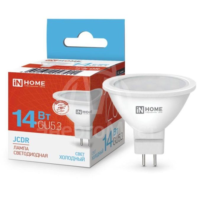 Лампа светодиодная LED-JCDR-VC 14Вт GU5.3 6500К 1260лм IN HOME 4690612047911