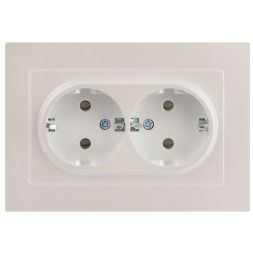 Розетка 2-м СП Accent 6-205-06 16А IP20 250В 2P+E Schuko AL/CU перламутр. Intro Б0063495