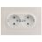 Розетка 2-м СП Accent 6-205-06 16А IP20 250В 2P+E Schuko AL/CU перламутр. Intro Б0063495