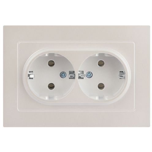Розетка 2-м СП Accent 6-205-06 16А IP20 250В 2P+E Schuko AL/CU перламутр. Intro Б0063495
