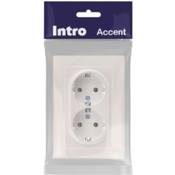 Розетка 2-м СП Accent 6-205-06 16А IP20 250В 2P+E Schuko AL/CU перламутр. Intro Б0063495