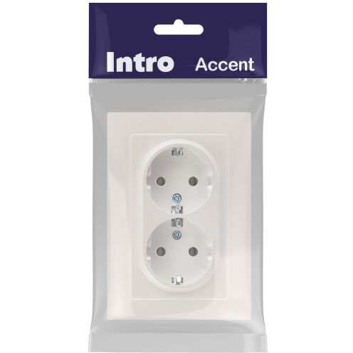 Розетка 2-м СП Accent 6-205-06 16А IP20 250В 2P+E Schuko AL/CU перламутр. Intro Б0063495