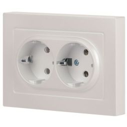 Розетка 2-м СП Accent 6-205-06 16А IP20 250В 2P+E Schuko AL/CU перламутр. Intro Б0063495