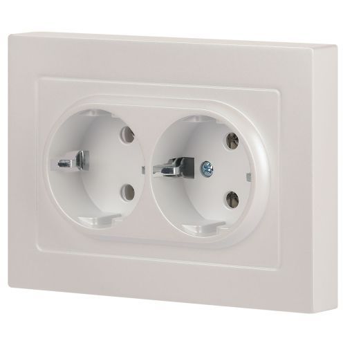Розетка 2-м СП Accent 6-205-06 16А IP20 250В 2P+E Schuko AL/CU перламутр. Intro Б0063495