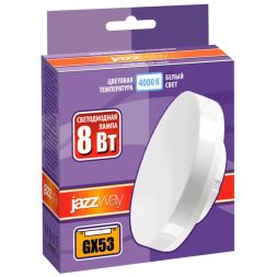 Лампа светодиодная PLED-GX53 8Вт таблетка матовая 4000К нейтр. бел. GX53 640лм 230В/50Гц JazzWay 5006065