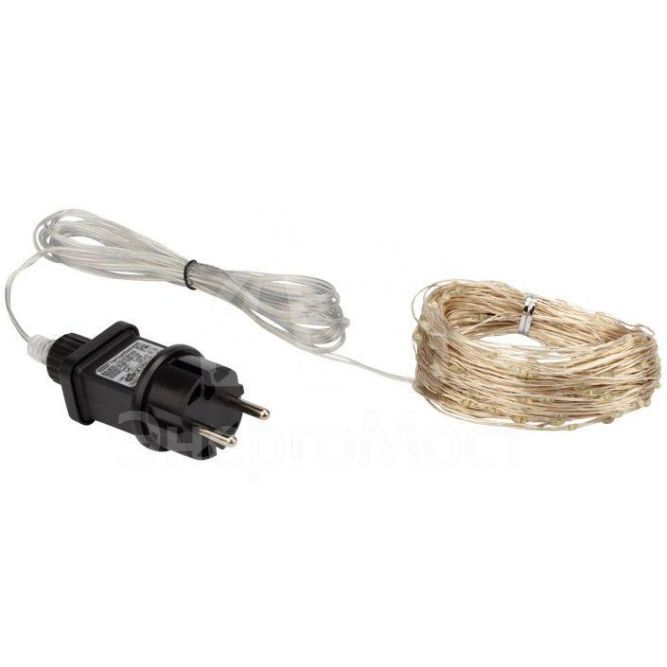 Гирлянда светодиодная &amp;quot;Роса&amp;quot; 20м 200LED тепл. бел. 3.6Вт IP44 с трансф. Neon-Night 303-206