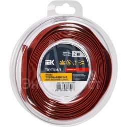 Трубка термоусадочная ТТУ нг-LS 8/4 красн. (уп.2м) IEK UDR12-008-004-002-K04-T