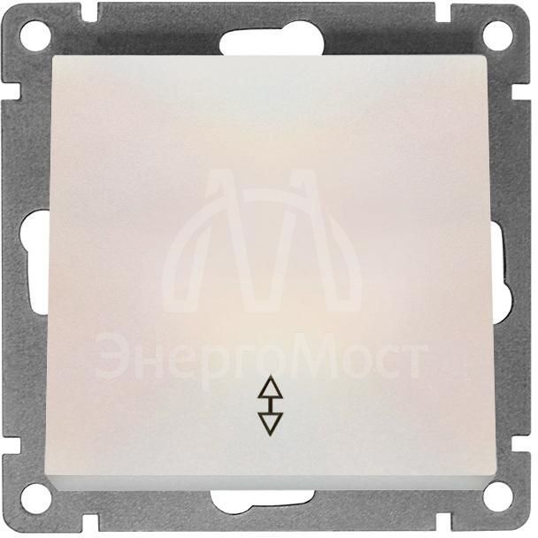 Переключатель проходной 1-кл. СП Афина 10А IP20 механизм жемчуг Universal A0025-OBr