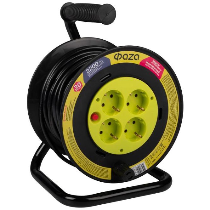 Удлинитель на катушке 4х30м с с заземл. CRG-04-3000 ФАZА 5063808