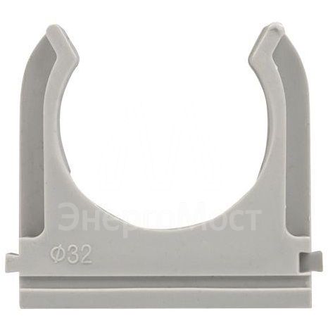 Держатель для труб (клипса) d32мм сер. (уп.50шт) Plast EKF derj-z-32n