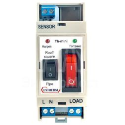 Термостат комбинированный 2 в 1 в комплекте с датчиком температуры для управления системой антиобледенения кровли или обогрева трубопроводов EXTHERM Th-Mini