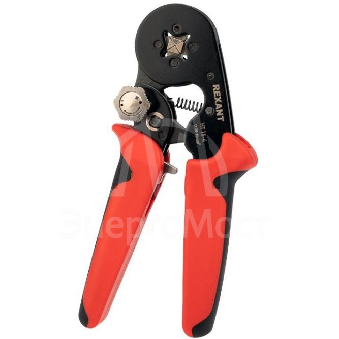 Кримпер HT 16-4 для обжима штыревых наконечников 0.08-16.0кв.мм с регулятором прижим. усилия Rexant 12-3216-1