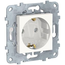 Механизм розетки UNICA NEW защ. шторки с заземл. винт. зажим 16А 250В бел. SchE NU503718