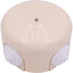 Коробка распределительная 78мм (4 кабельных ввода в комплекте) пластик песочн. зол. Bironi B1-521-24-K