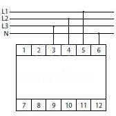 Указатель напряжения WN-3 (трехфазный; 20-450В отображает фазные или линейные напряжения; цифровая индикация; память миним. и макс. значения напряжения 3 мод. монтаж на DIN-рейке) F&amp;amp;F EA04.007.007