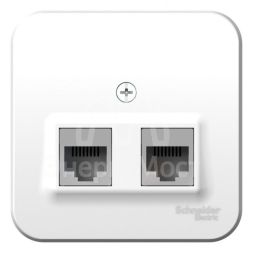 Розетка компьютерная 2-м ОП BLANCA RJ45 кат.5e изол. пласт. бел. SchE BLNIA045451