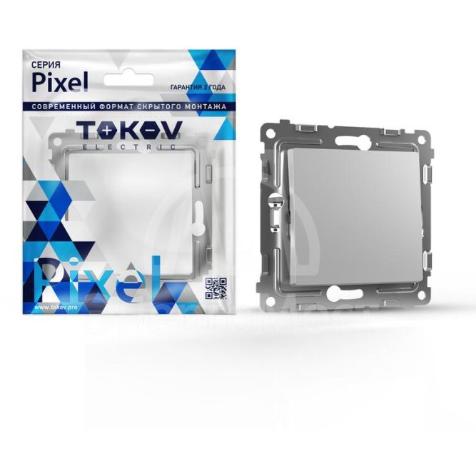 Переключатель перекрестный 1-кл. СП Pixel IP20 механизм алюм. TOKOV ELECTRIC TKE-PX-P1R-C03